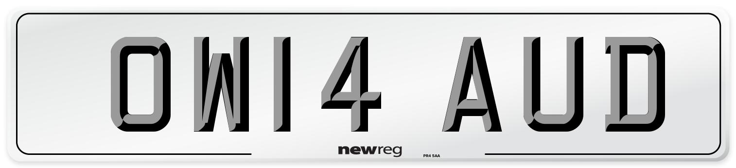 OW14 AUD Number Plate from New Reg